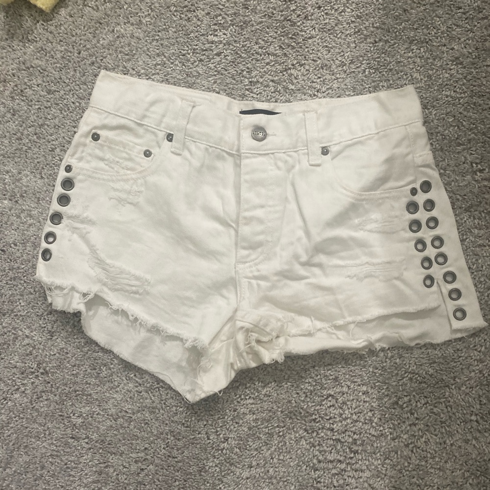 White neon blonde shorts